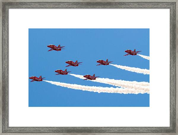 Red Arrows 2 RAF Aerobatic Team Formation Photo Sky Action Shot Poster Photo